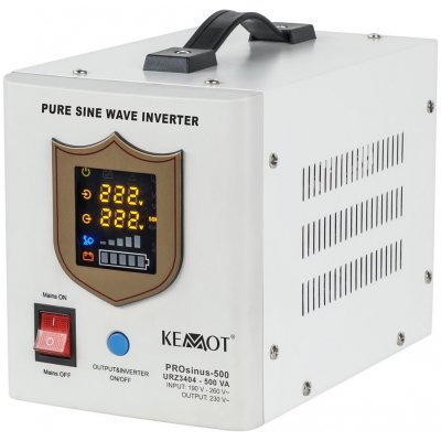 KEMOT záložný zdroj PROsinus-500, 12V, 230V, 500VA / 300W, biely URZ3404