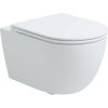 KIELLE Oudee závesné WC Vortex Rimless+ s hlbokým splachovaním, 360 x 525 mm + Softclose WC sedadlo, biela, 30102006