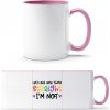 TTH Dvojfarebný Hrnček - Nápis - Let's get one thing Straight - Biela / Anitcká Ružová - Standard - Darčeky PrintEQ - 250ml