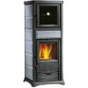 NORDICA Rossella Plus Forno Evo mastek - krbová kamna s píckou, výkon 4 - 13 kW, varná plotýnka, černý smalt / mastek