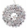 Veniec MagicHome Vianoce, prírodný, krémový, závesný, so sovičkou, 40 cm