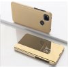 Knižkové puzdro Electroplating Mirror na Xiaomi Redmi 9C -zlatá