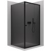 Cerano Varone, sprchovací kút s posuvnými dverami 120 (dvere) x 80 (stena) x 195 cm, 6mm šedé sklo, čierny profil, CER-CER-429631
