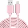 AppleKing opletený dátový a nabíjací kábel USB-A 2.0 / Lightning pre iPhone / iPad / iPod / AirPods - 3 m - ružovo-zlatý - možnosť vrátiť tovar ZADARMO do 30tich dní