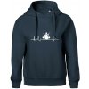 EKG bubeník - Oversized mikina dámská Moon - kratšia + širšia - 2XL ( Tmavomodrá (takmer čierna) )