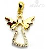 ADANITO BRP1035G - Zlatý přívěsek anjel so zirkónmi 1.07 g