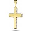 Lillian Vassago Zlatý prívesok krížik zdobený zirkónmi LLV98-GP006Y