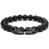 Daniel Dawson Pánský korálkový náramek Royal Skull 2 - lávový kámen, zirkon NR2001-19 Černá 19 cm