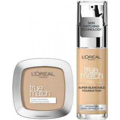 L'Oréal Paris True Match Super-Blendable Foundation sada make-up 30 ml Odtieň 2.N + púder 9 g Odtieň 4.N Neutral