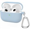 AppleKing silikónový obal s karabínou pre AirPods 3 - bledomodrý - možnosť vrátiť tovar ZADARMO do 30tich dní