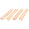 Bigjigs Rail Drevené koľaje Dlhé rovné koľaje - 21 cm - 4 ks