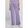 Urban Classics dámske široké nohavice ladies high waist straight velvet sweatpants lavender