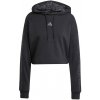 Dámska mikina adidas Essentials 3 Stripes Print French Terry Hoodie čierna JC6244 L