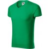 Tričko pánske Slim Fit V-neck 146 - M, 16 - stredne zelená