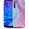 Picasee silikónový prehľadný obal pre Realme 5 - Pink liquid