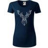 Geometria - Veľký jeleň - Dámske tričko z organickej bavlny Origin (GOTS) - XL ( Tmavomodrá (veľmi tmavá - skoro čierna) )