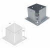 DOMAX PSPA zaskrutkovacia pätka stĺpika so štvorcovou základňou Galvanické pozinkovanie nastrieborno (ZNG) PSPA 150 - 151 x 150 x 220 x 2.0 mm (1 ks)