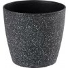 Kvetináč Strend Pro Stone, 23x20,5 cm, čierny, efekt kameňa