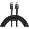 Dátový kábel Baseus Cafule Series nabíjací / dátový kábel USB-C na USB-C PD2.0 60W Flash 1m, červená-čier (CATKLF-G91)