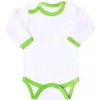 New Baby Dojčenské body so zeleným lemom