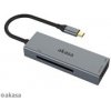 AKASA čtečka karet AK-CR-09BK 3-in-1 (CF, SD, microSD), externí, USB 3.2 Type-C