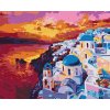 Diamantové maľovanie Diamondi - ZÁPAD SLNKO NA SANTORINI, 40x50 cm, vypnuté plátno na rám (606636B)