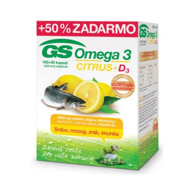 GS Omega 3 CITRUS + D3 60+30 kapsúl
