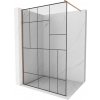 MEXEN/S - Kioto Sprchová zástena WALK-IN 70 x 200, čierny vzor 8 mm, meď kartáčovaná 800-070-101-65-78