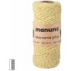 Manumi Macramé priadza stáčaná 2PLY 3mm žlto-biela - 1 ks
