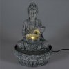 Homestyling Izbová fontána s LED osvetlením 29 cm Buddha béžová