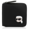 PEŇAŽENKA KARL LAGERFELD K/IKONIK 2.0 NYLON ZIP WLLT BLACK