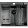 Laveo Malawi, 1-komorový nerezový drez s príslušenstvom 580x500x200 mm, grafitová, LAV-SLMA510D