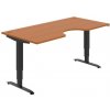 Pracovný stôl Motion Ergo, ZO, 3S, 180x61-128x90 cm, čerešňa/čierna