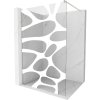 Mexen Kioto, sprchová zástena Walk-In 70 x 200 cm, 8mm číre sklo biely vzor, brúsená oceľ profil, 800-070-101-97-97