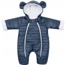 New Baby Zimná dojčenská kombinéza s kapucňou s uškami Pumi blue