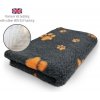 DRYBED Premium Vet Bed antracitový + oranžové labky 100 x 75 cm