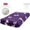 DRYBED Premium Vet Bed Paws & Bones fialový 150 x 100 cm