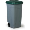 Mobil Plastic Mobilný plastový odpadkový kôš 100 L, zelené veko