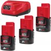 Aku a nabíjačka Milwaukee M12 NRG-303 (3x 3,0 Ah) (MI4933459207)