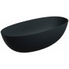 Omnires Shell M+ voľne stojaca vaňa 175x78 cm oválne čierna SHELL175WWBLV