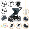 Set 11v1 Thule Urban Glide 4-wheel Dark Slate s magnetickou sponou + madlo + vanička Dark Slate + JOMK príslušenstvo + autosedačka Cybex s ISOFIX základňou a adaptérmi Thule