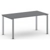 Rokovací kancelársky stôl PRIMO INFINITY, 160x80 cm, sivostrieborná podnož, grafit