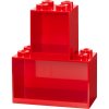 LEGO Brick závesné police, set 2 ks červená