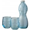 J-Line by Jolipa Modrá sklenená fľaša a 2skleničky Natural - Ø 10 * 26cm - J-Line by Jolipa
