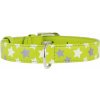 COLLAR Obojok kožený s hviezdami Glamour, 38-49cm/25mm, zelená
