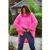 Fashionweek Dámske pončo s rolákom teplé hrubé pončo s vlnou, prémiová kvalita JK-SOPHIA Farba: ružový neón, Veľkosť: Universal