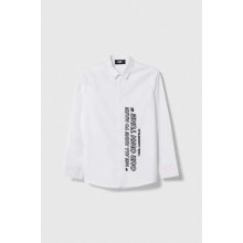 Karl Lagerfeld detská bavlnená košeľa biela