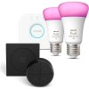 Philips Hue White and Color Ambiance 9 W 1100 E27 malá promo starter súprava + Philips Hue Tap Dial Switch Black
