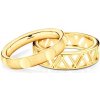 Partnerské prstene Sign of Love®: žlté zlato, polguľatý 3,5 mm + plochý 5,5 mm - OP-SV20-Z-OP-SAV1-Z SAVICKI