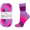 Vlna - Hep příze Best Socks 7724 variace fialové, neon růžová